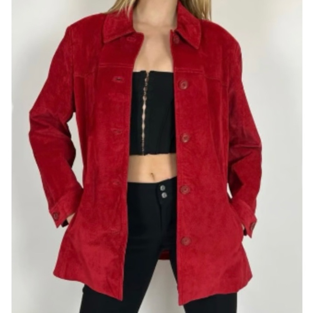 Cherokee Vibrant Red Suede Jacket
